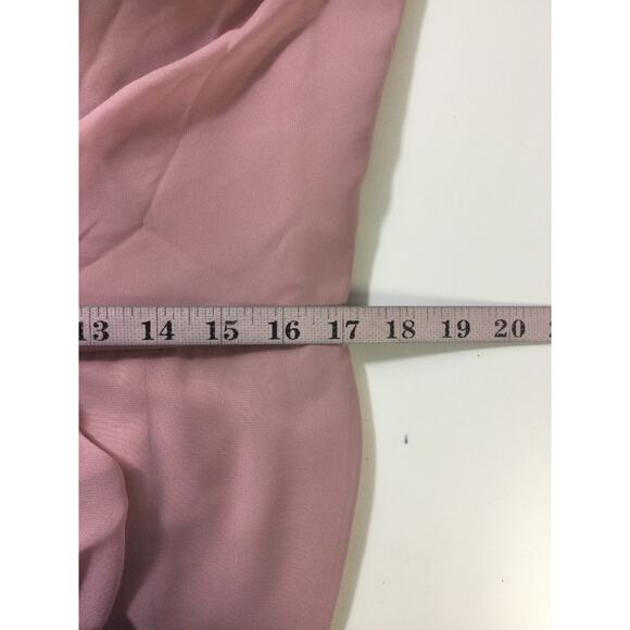 AW BRIDAL SZ L dusty pink faux wrap chiffon tulip cut party midi dress NEW B78 - Picture 5 of 7